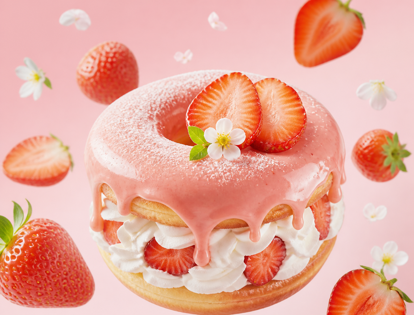 Hyper-Realistic Gourmet {FRUIT} Dessert Donut