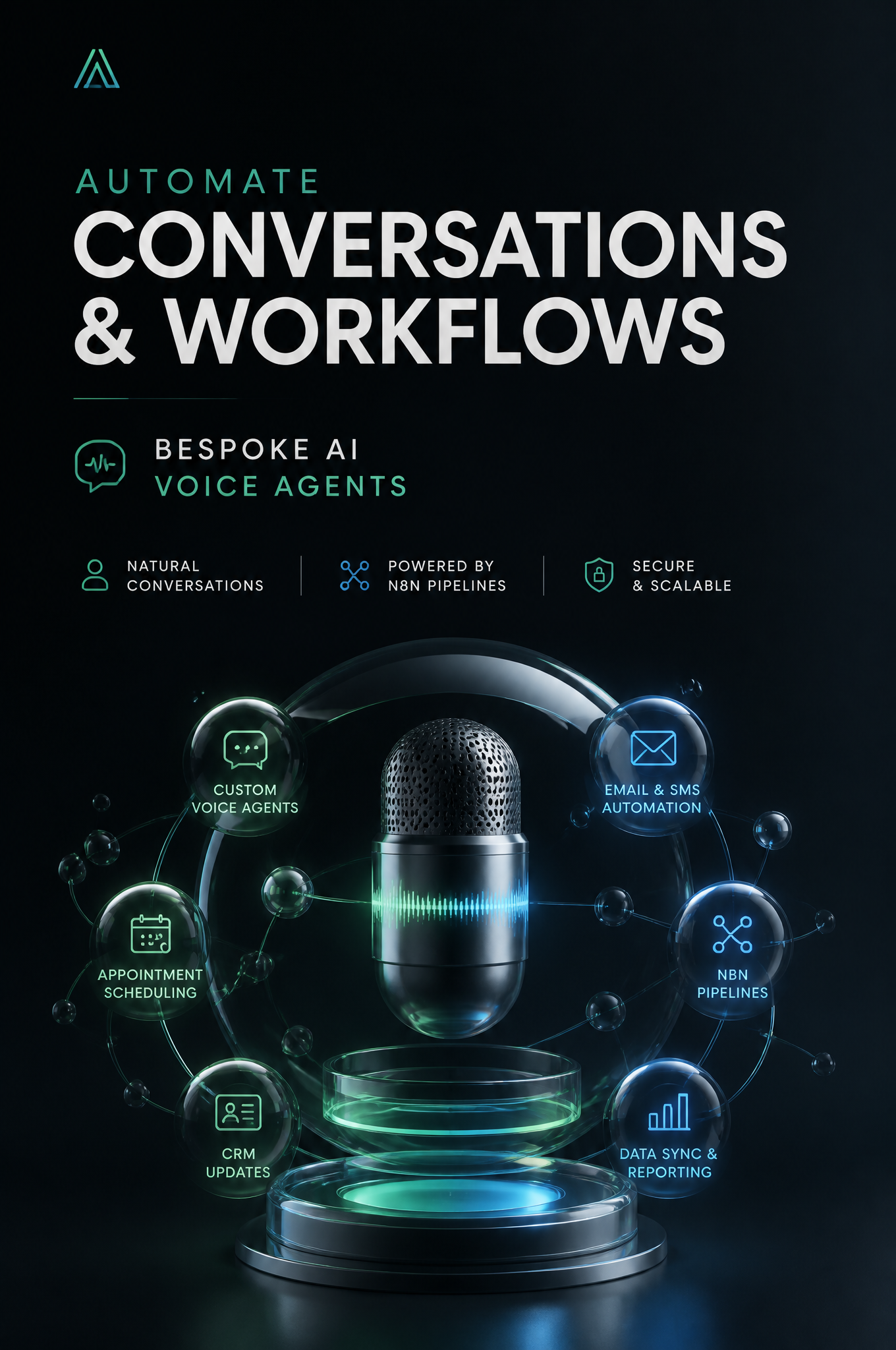 AI Voice Automation Editorial Poster