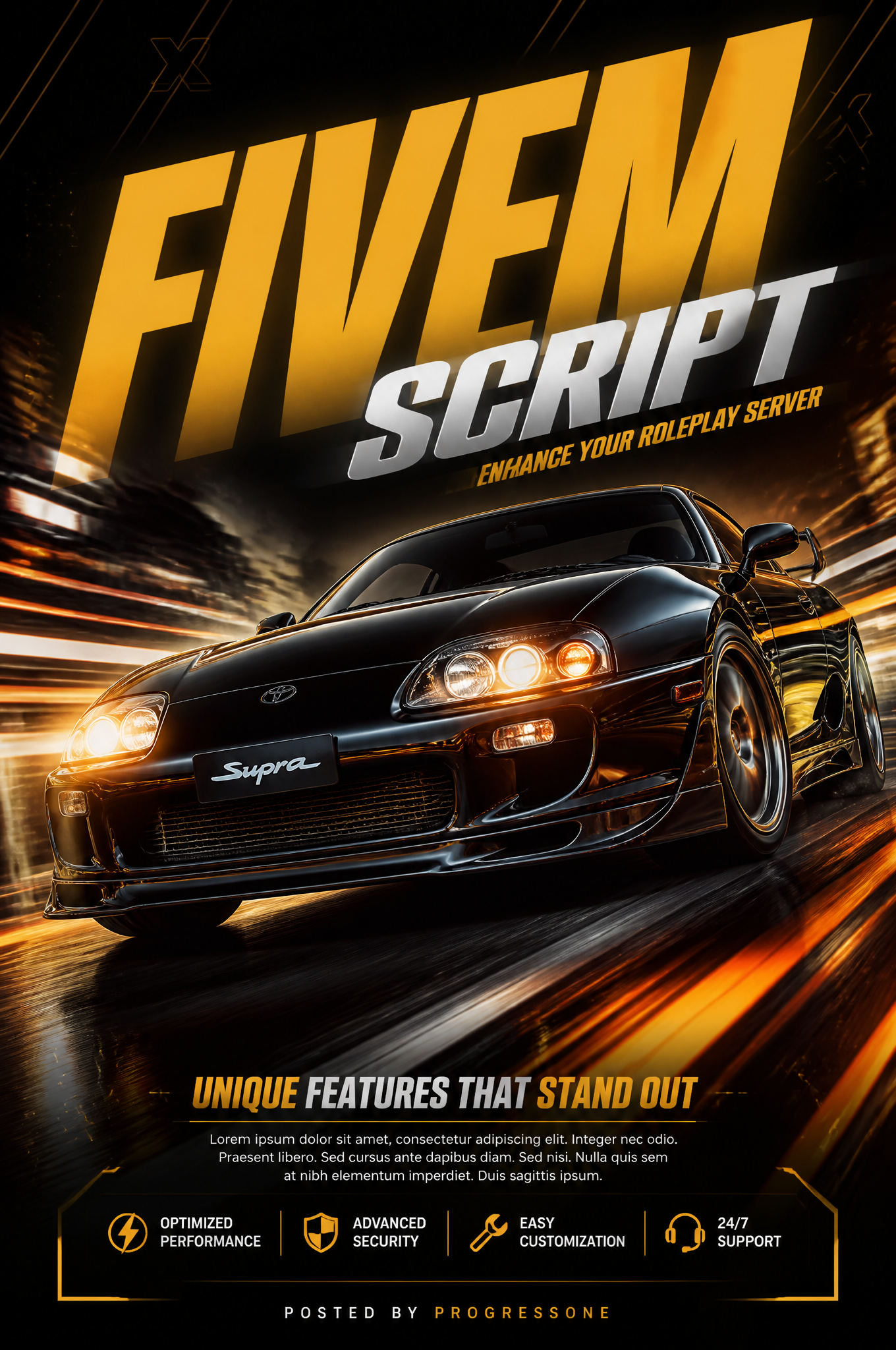 Cinematic High-Performance Supra FiveM Poster