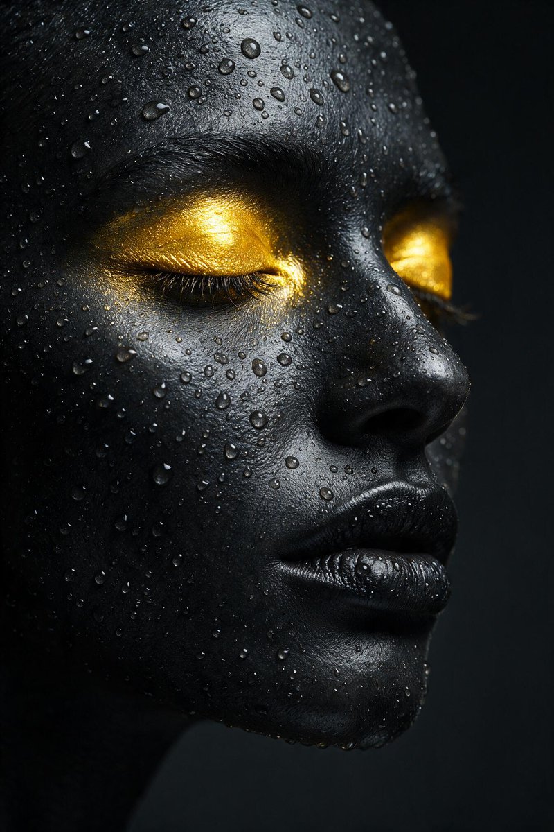 Golden Gaze in Charcoal Shadows
