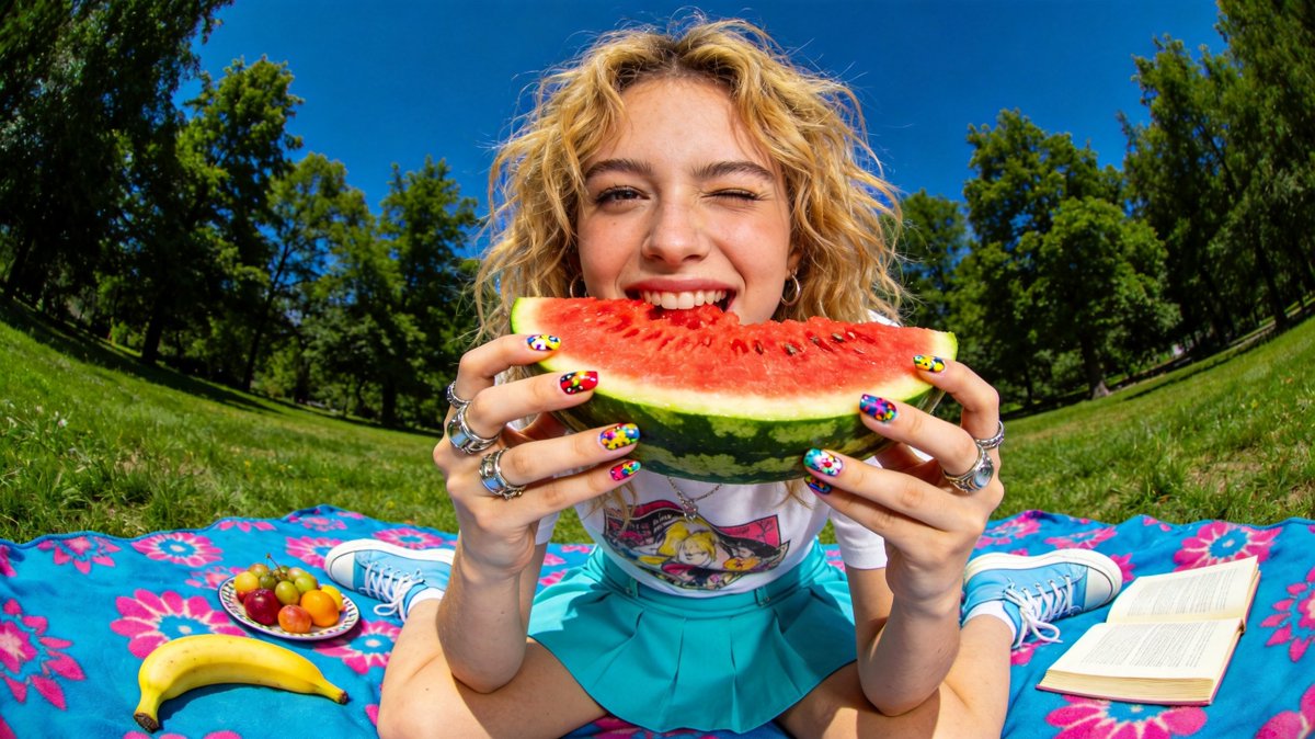 Summer Picnic Fisheye Portrait