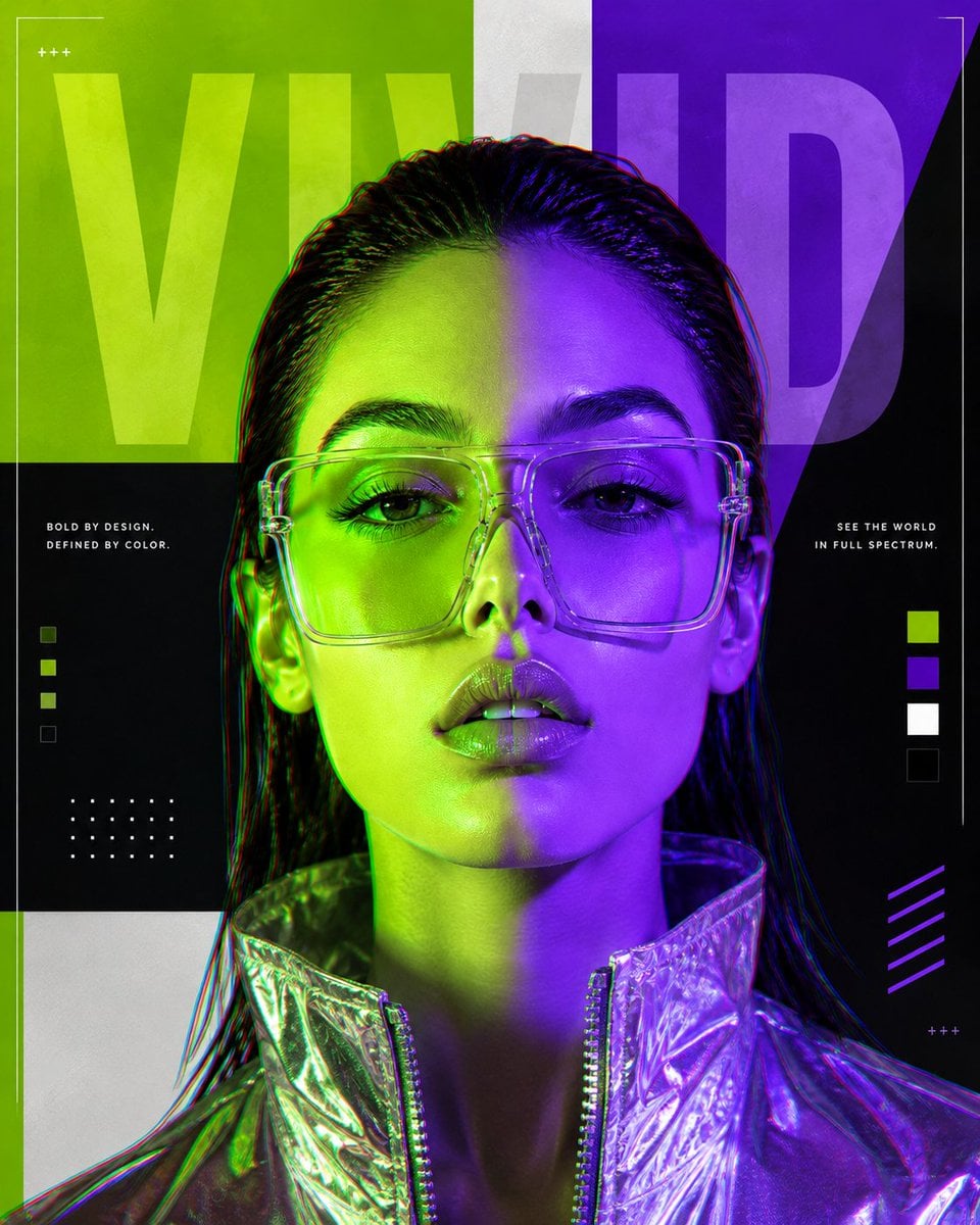Futuristic Holographic Editorial Poster - alternate