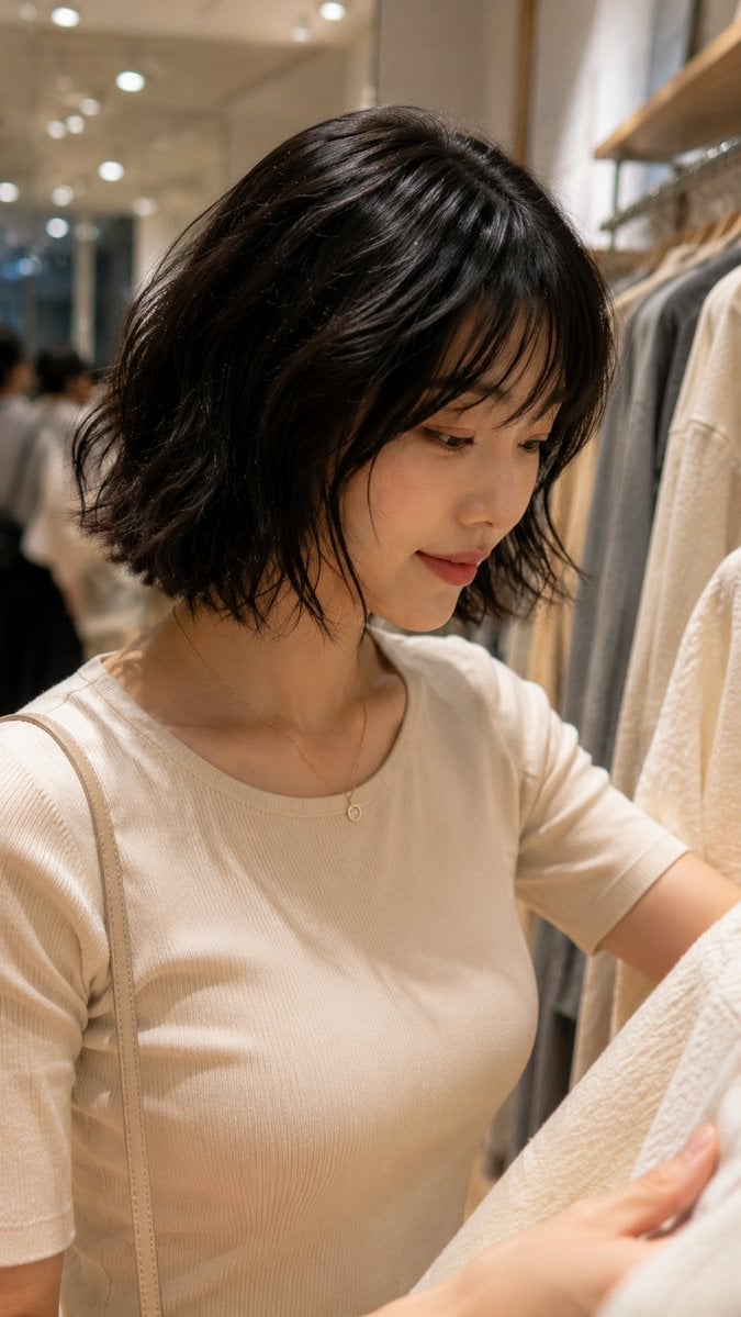 Candid Fashion Shopping Moment in Tokyo Boutique - alternate
