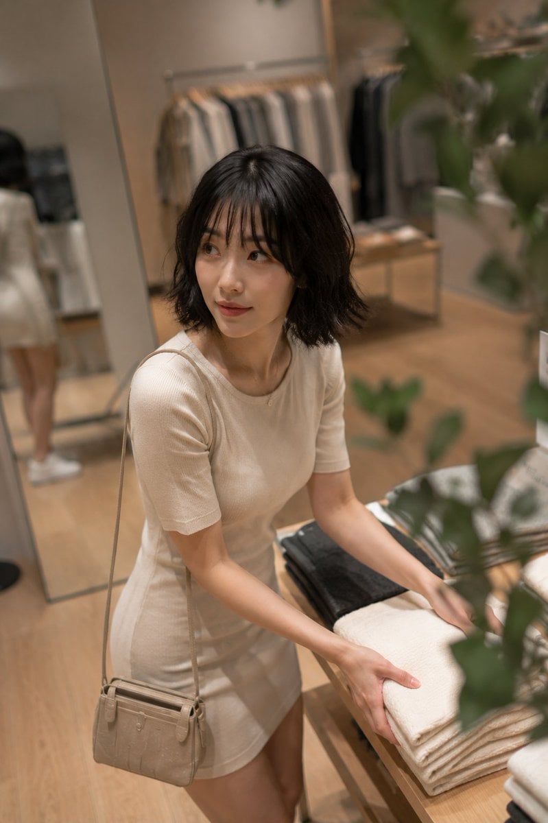 Candid Fashion Shopping Moment in Tokyo Boutique - alternate