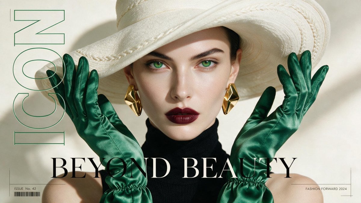 Emerald Elegance Fashion Editorial Cover - alternate