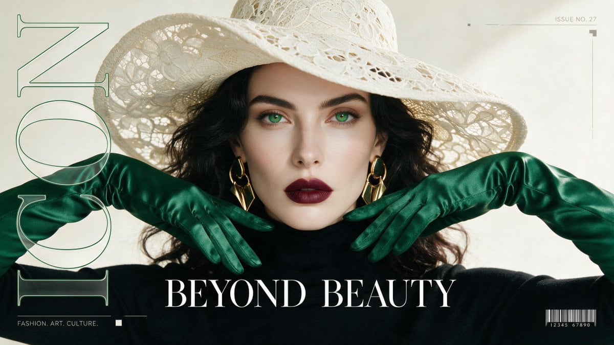 Emerald Elegance Fashion Editorial Cover - alternate