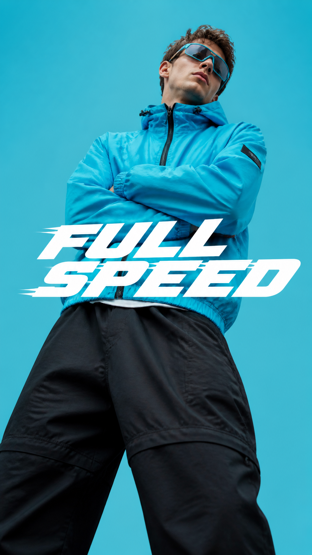 Cyan High-Fashion Sportswear Editorial
