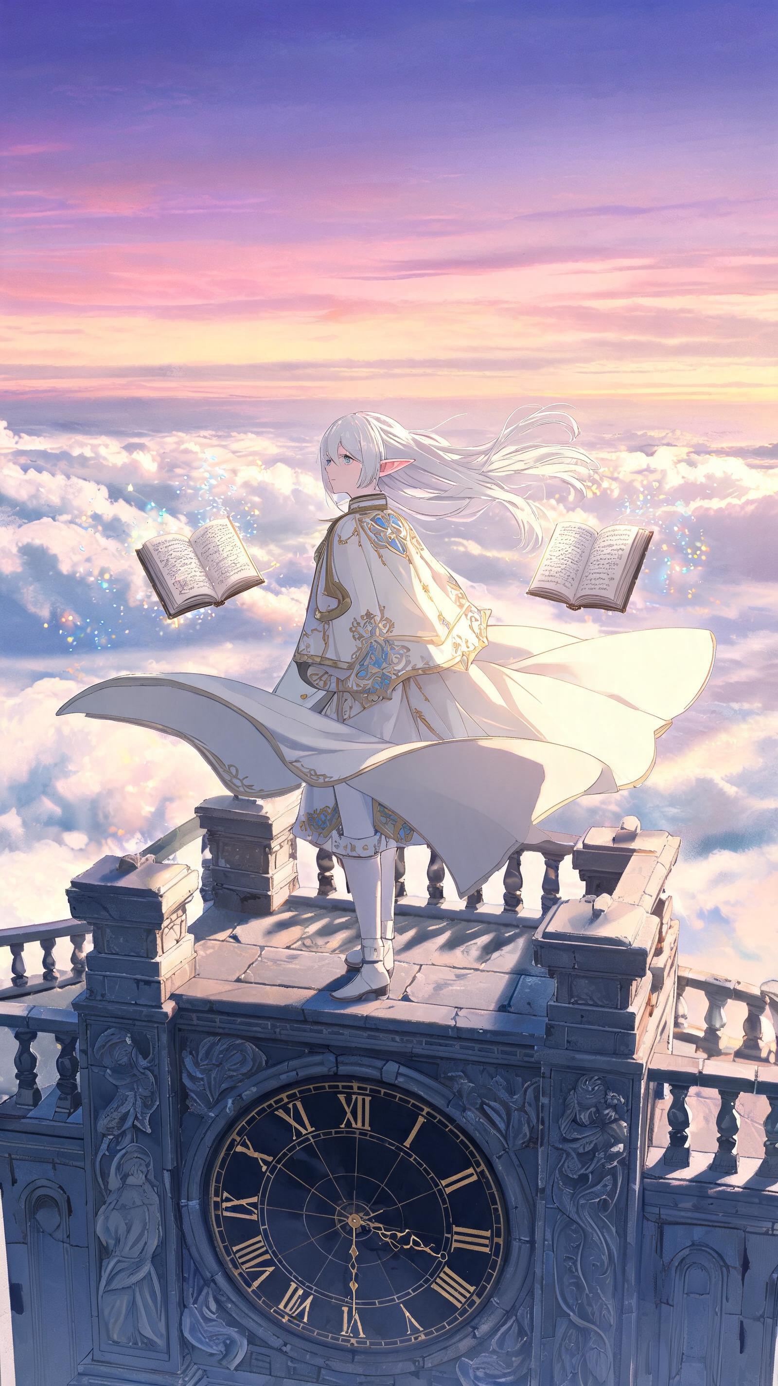 Silver-Haired Elf atop the Ancient Clock Tower