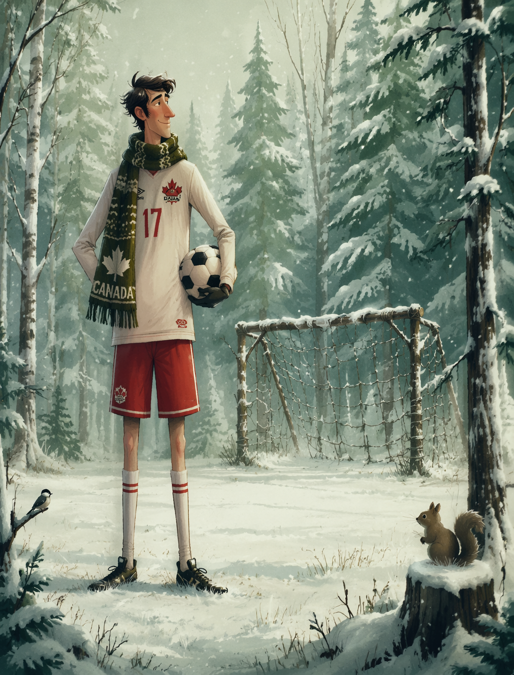 Winter Forest Footballer