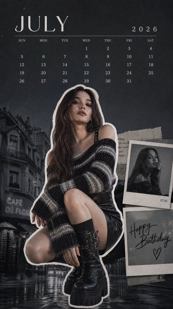 K-Pop Idol Editorial Calendar Collage Wallpaper