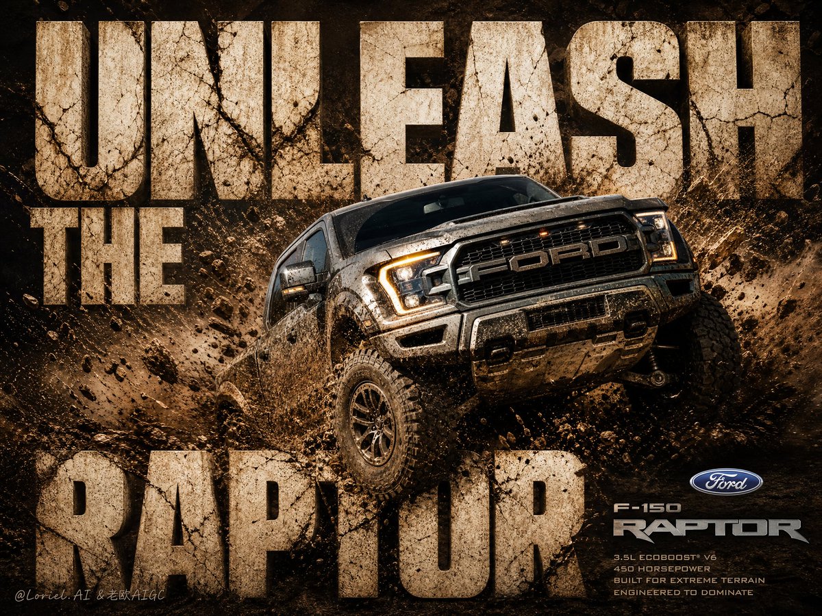 Ford F-150 Raptor Monumental Mud Explosion Poster
