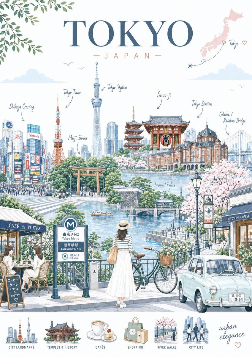 Premium Editorial Vector Travel Map