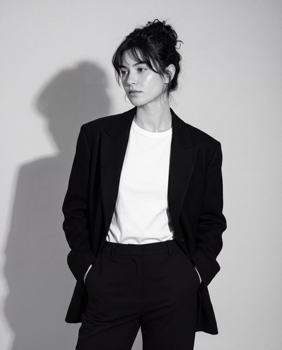 Minimalist Monochrome Editorial Portrait - alternate