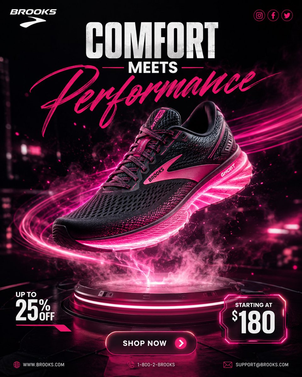 Futuristic Brooks Neon Performance Ad