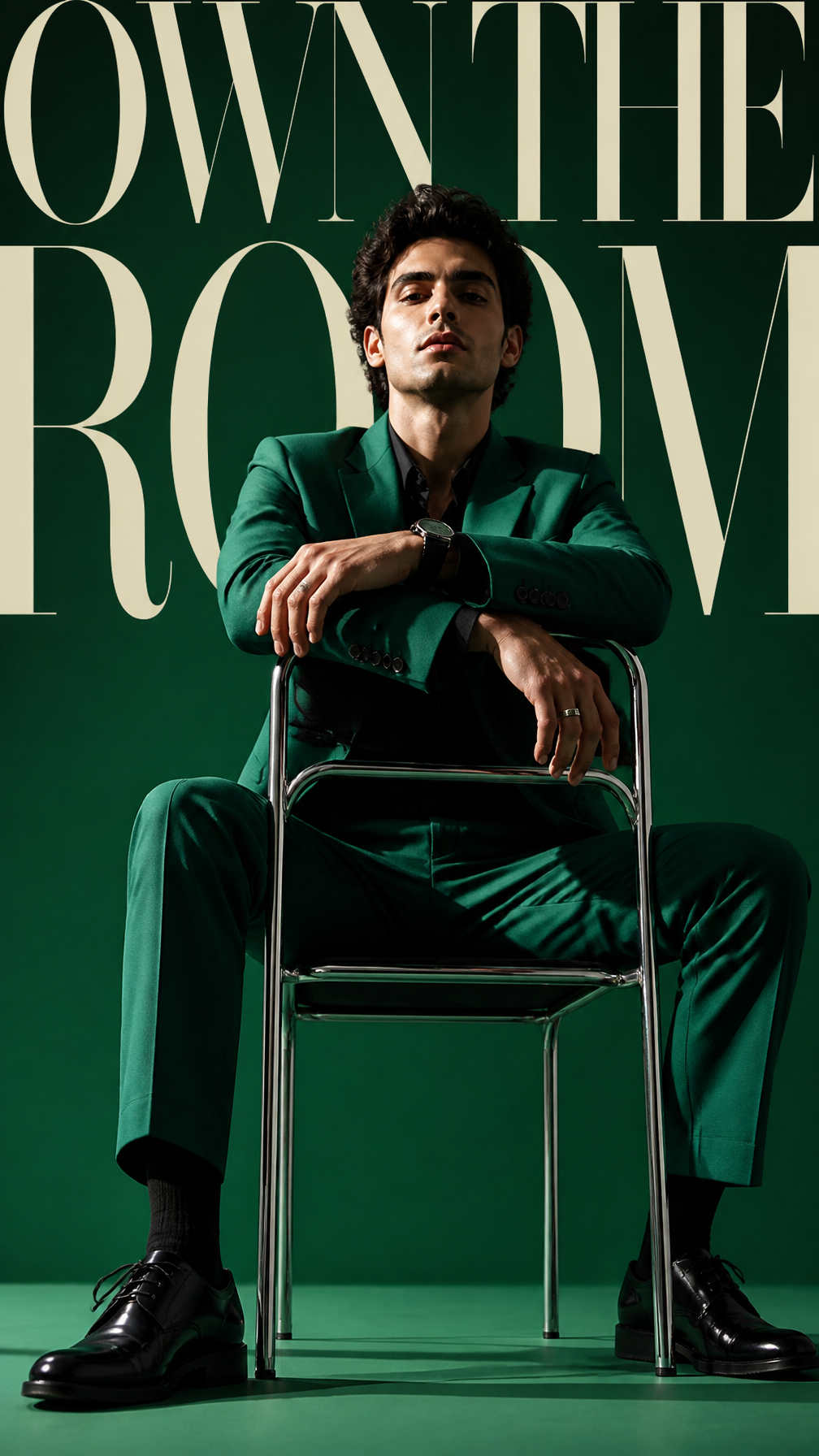 Emerald Elegance Editorial Suit