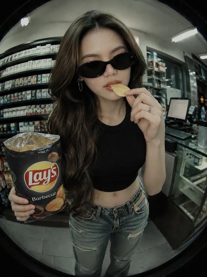 Y2K Fisheye Convenience Store Portrait - alternate