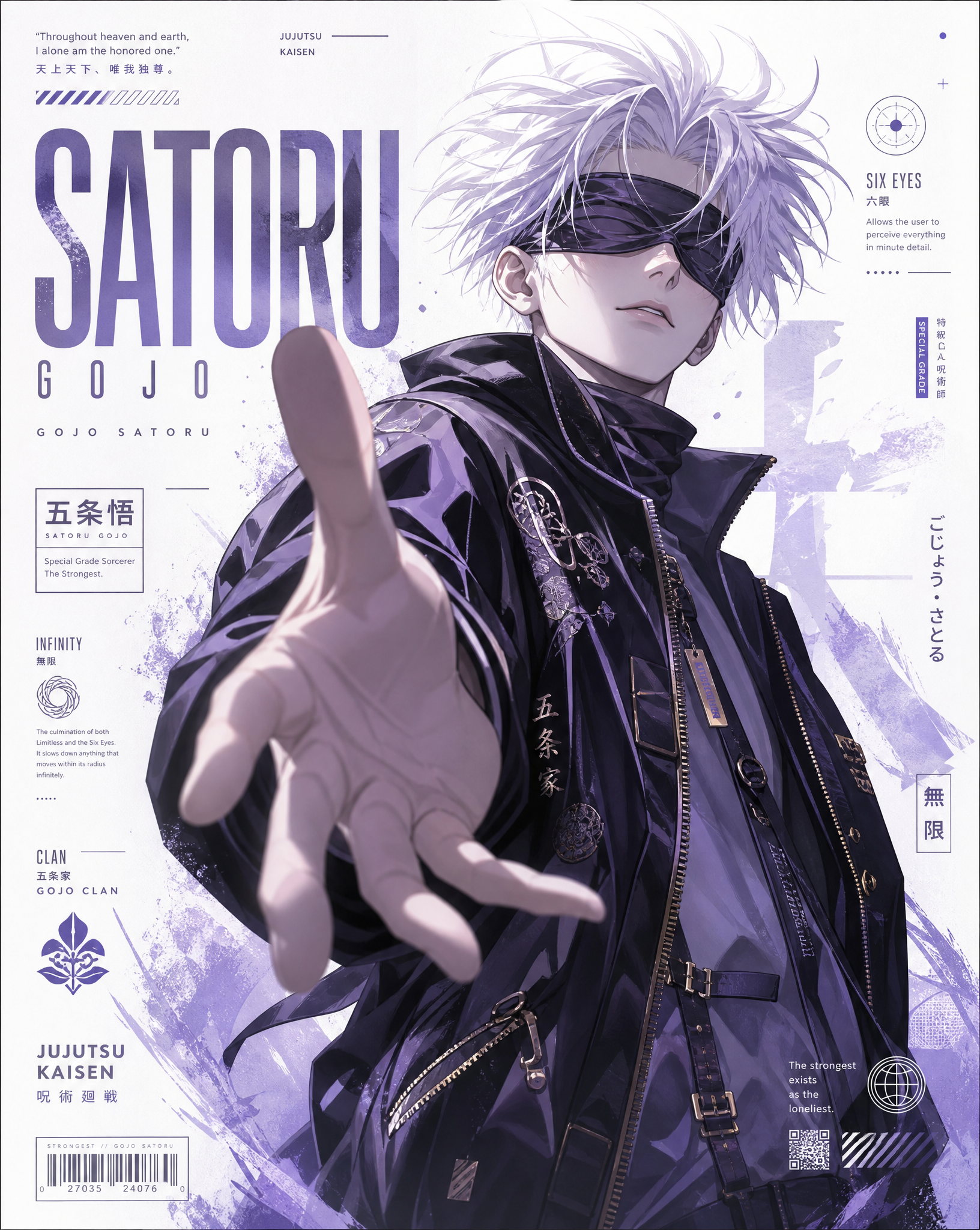 Gojo High-Fashion Editorial Anime Poster
