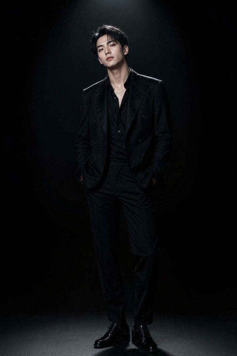 Editorial Noir: Sophisticated Korean Male Model