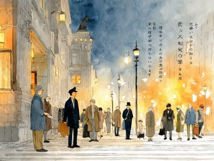 Cinematic Watercolor Architectural Scene - alternate