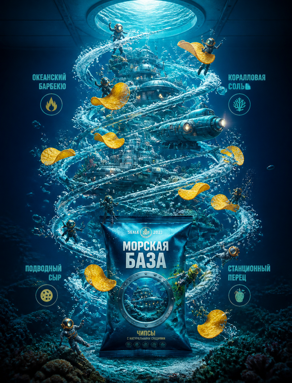 Retro-Futuristic Underwater Snack Concept