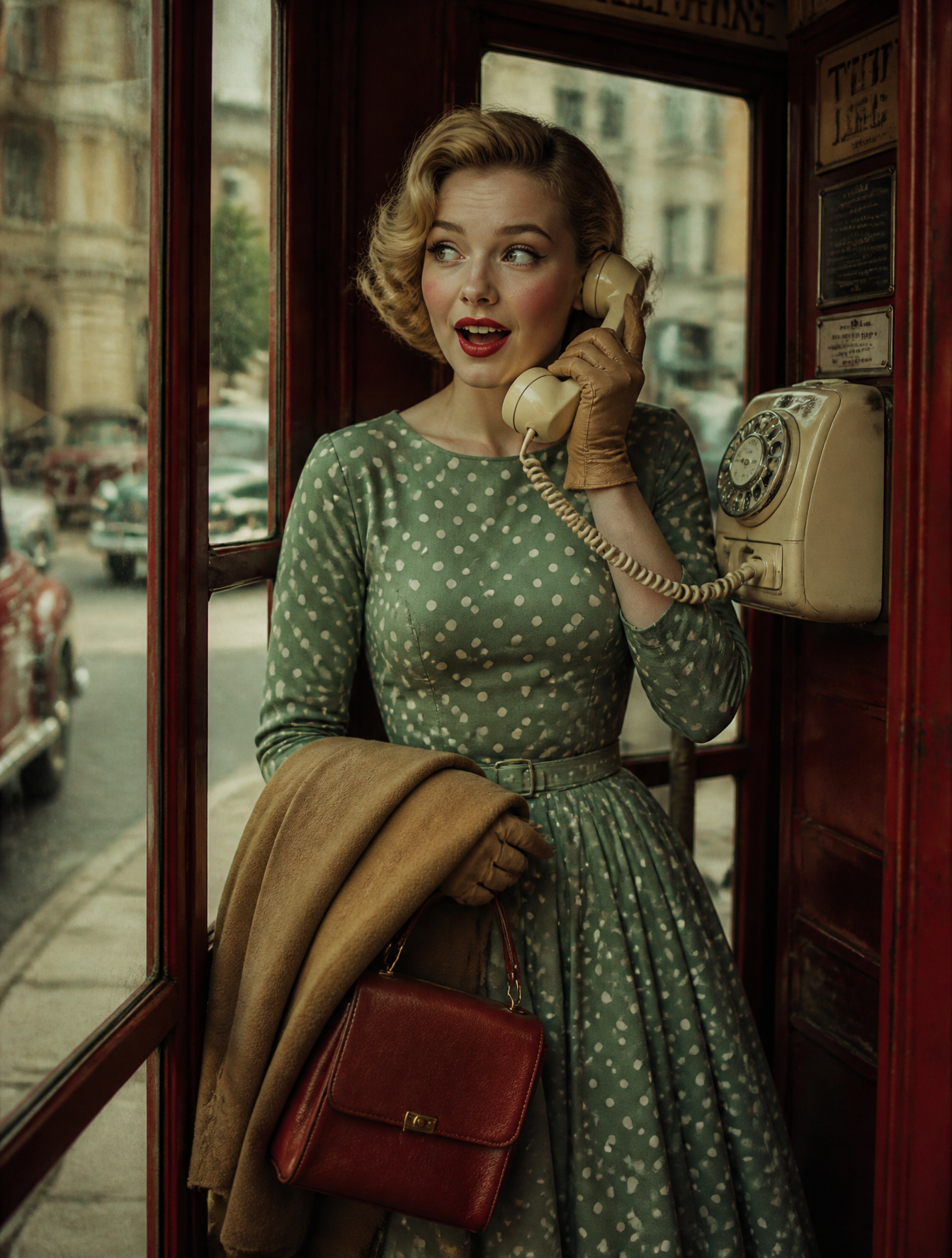 Vintage Mid-Century Telephone Booth Portrait