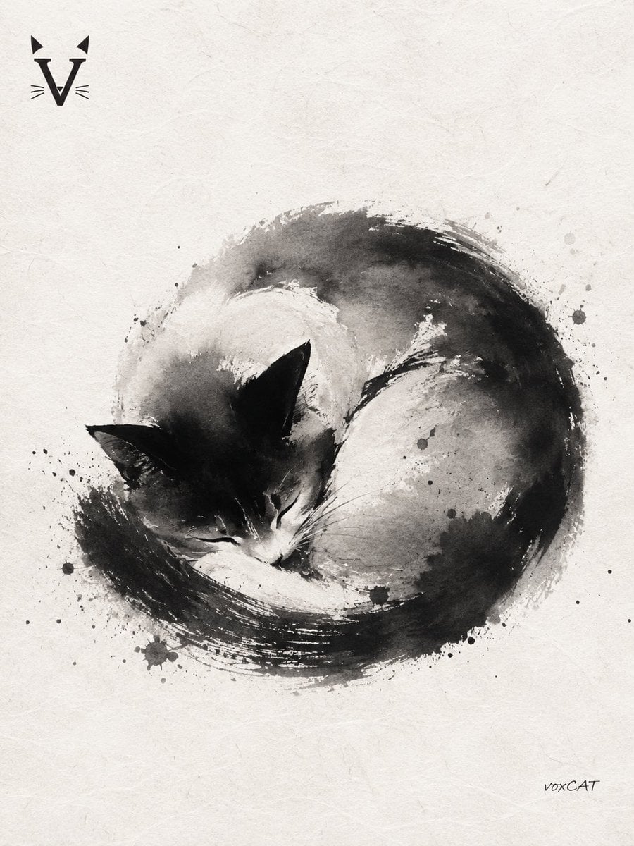 Zen Oriental Ink Wash Illustration - alternate