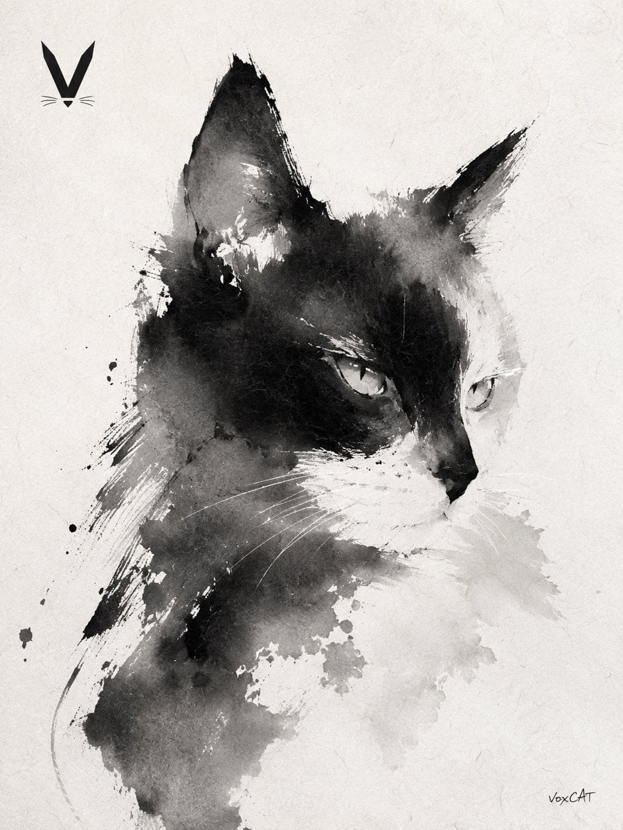 Zen Oriental Ink Wash Illustration - alternate