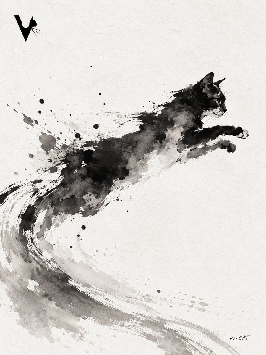 Zen Oriental Ink Wash Illustration - alternate