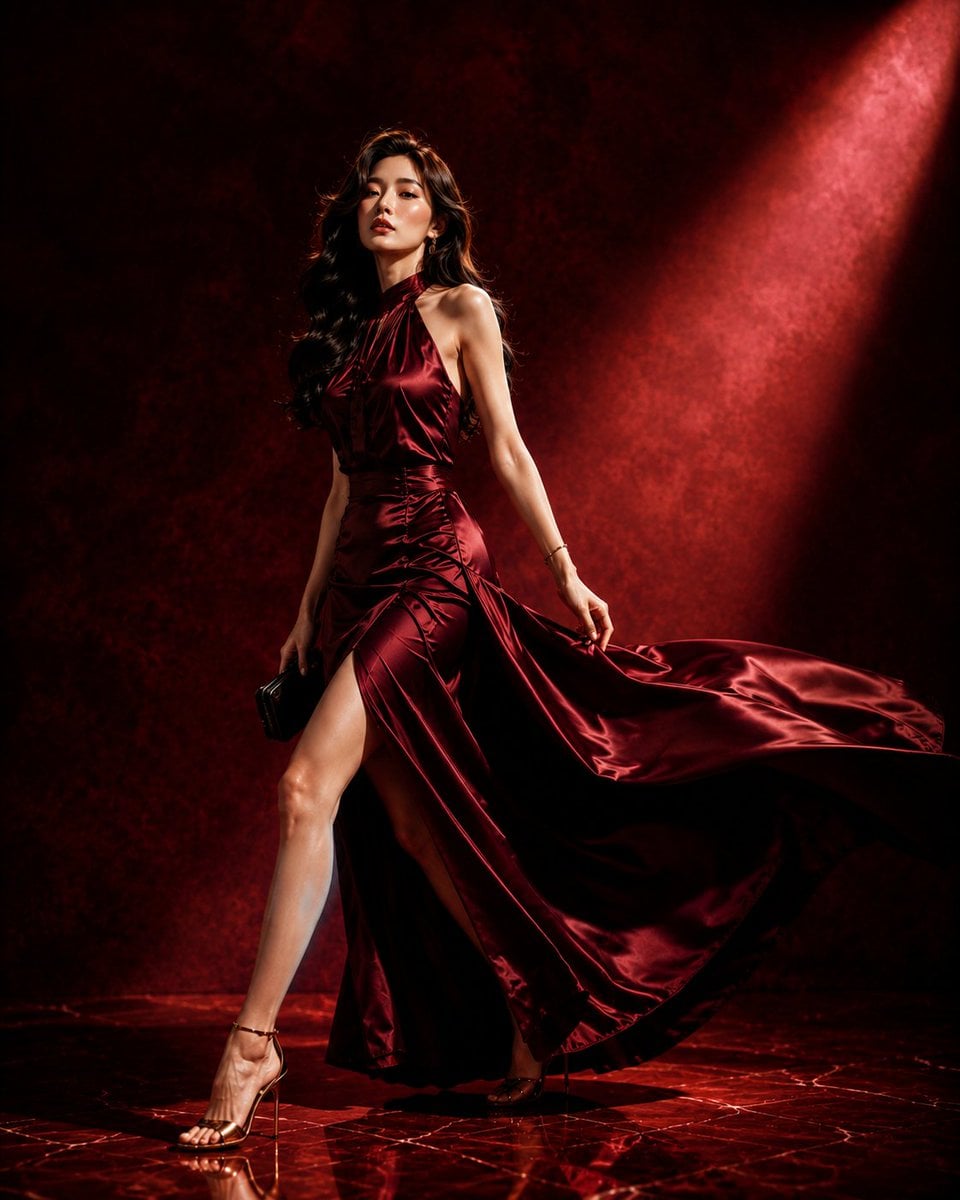 Crimson Couture Editorial Portrait - alternate