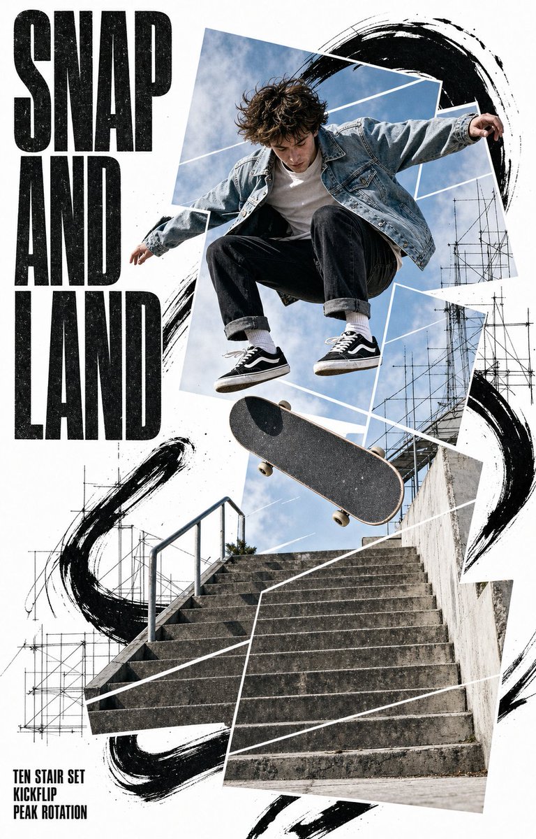 Dynamic Fragmented Action Poster
