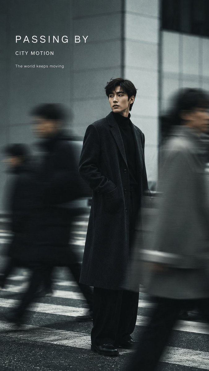Experimental Slow-Shutter Fashion Editorial Poster