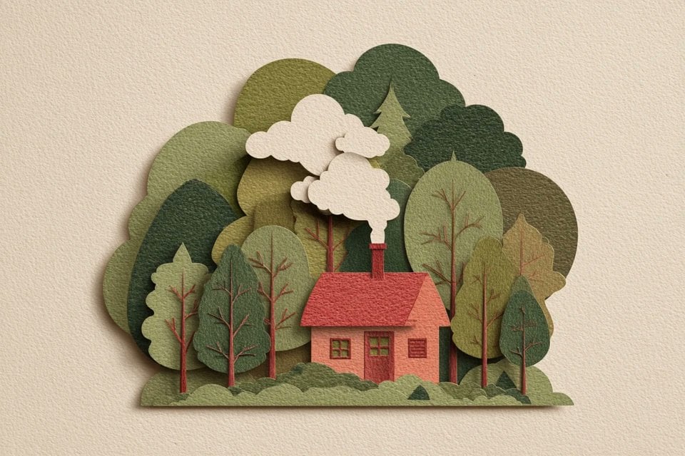 Modern 3D Paper-Cut Layered Art - alternate