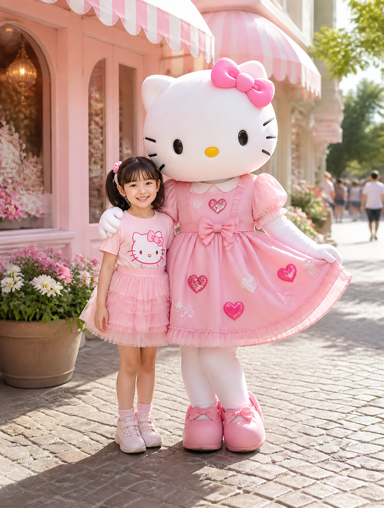 Child's Joy with Hello Kitty Mascot at Pastel Boutique