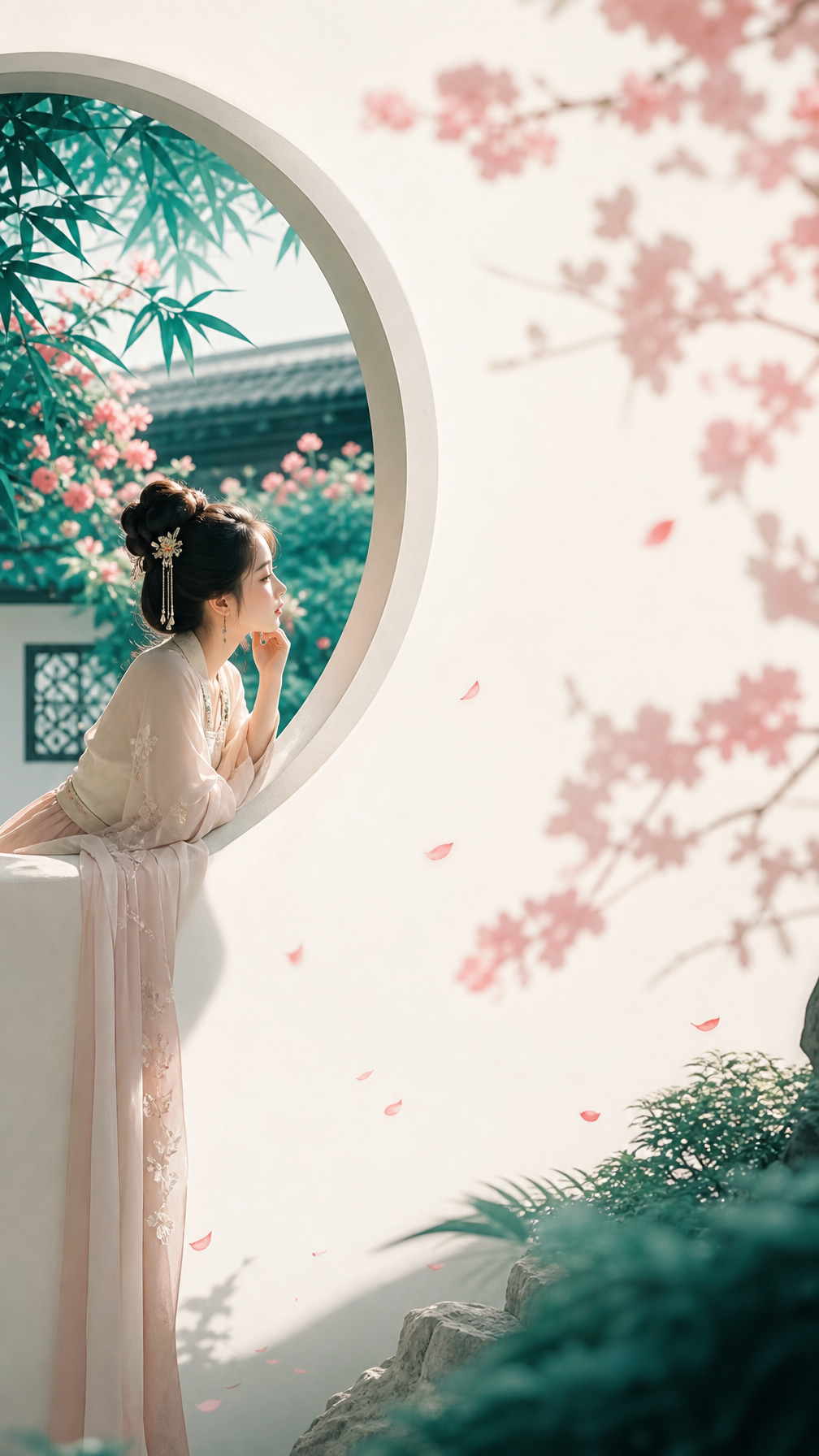 Zen Orientalism: Floral Shadows by the Moon Window