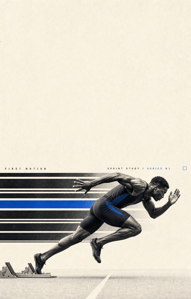 Minimalist Grainy Speedline Athletic Poster - alternate