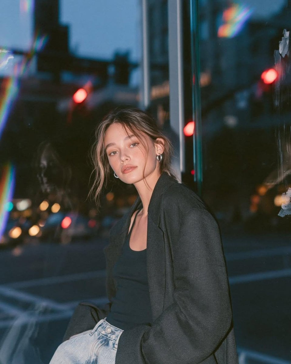 Urban Blue Hour Editorial Fashion Portrait - alternate