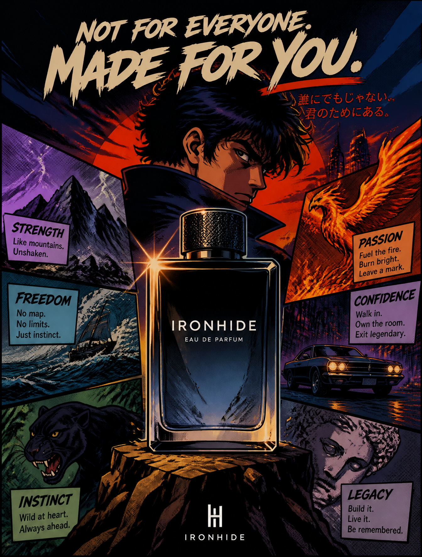 80s Anime & Comic Fusion Product Ad
