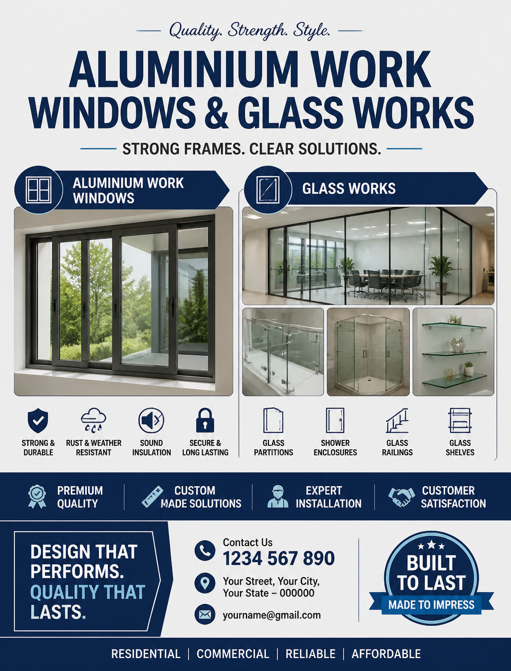 Modern Aluminum & Glass Shop Showcase Poster