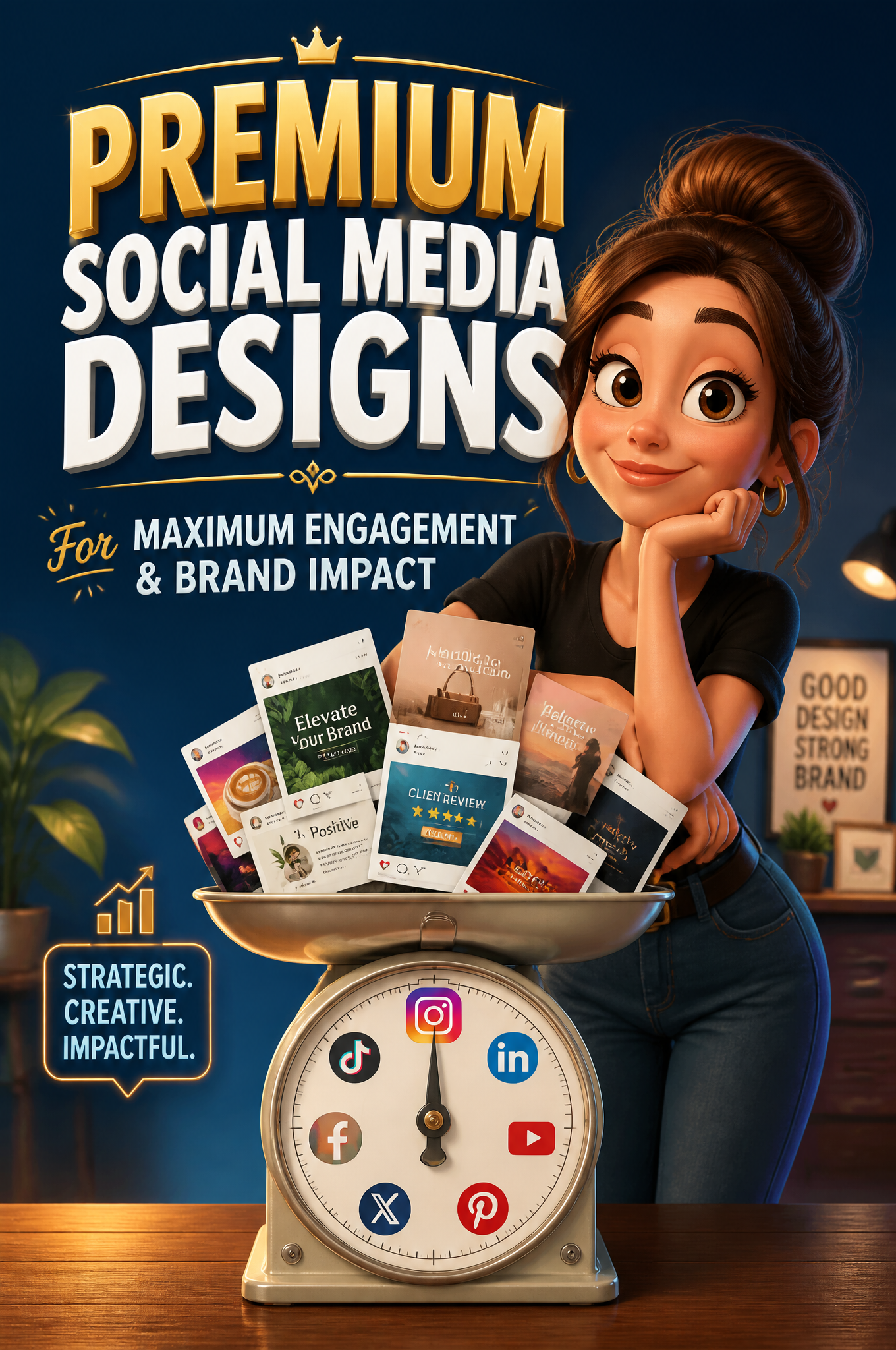 Social Media Growth Concept Pixar 3D Render