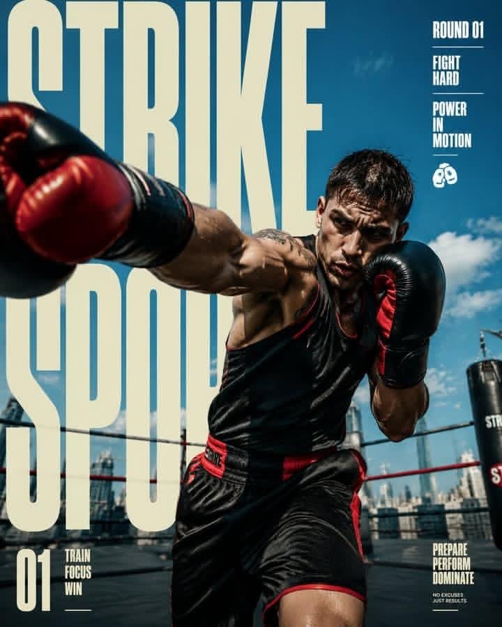 Urban Boxing High-Contrast Editorial Poster