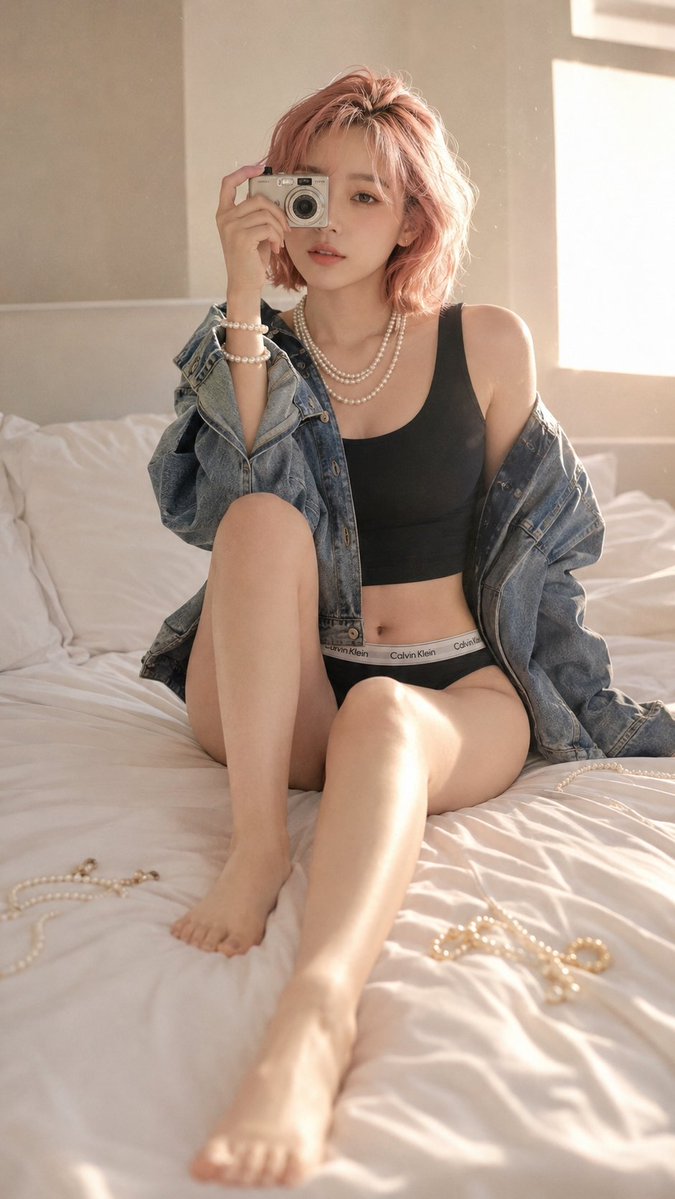 Dreamy Editorial Portrait of Taiwanese Idol in Cozy Bedroom
