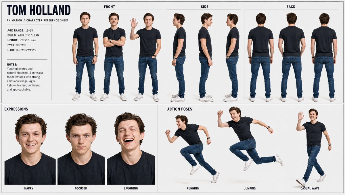 Professional Animation Character Reference Sheet
