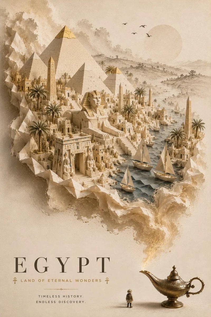 Ethereal Miniature World Travel Poster - alternate