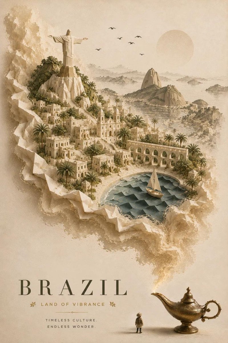 Ethereal Miniature World Travel Poster - alternate