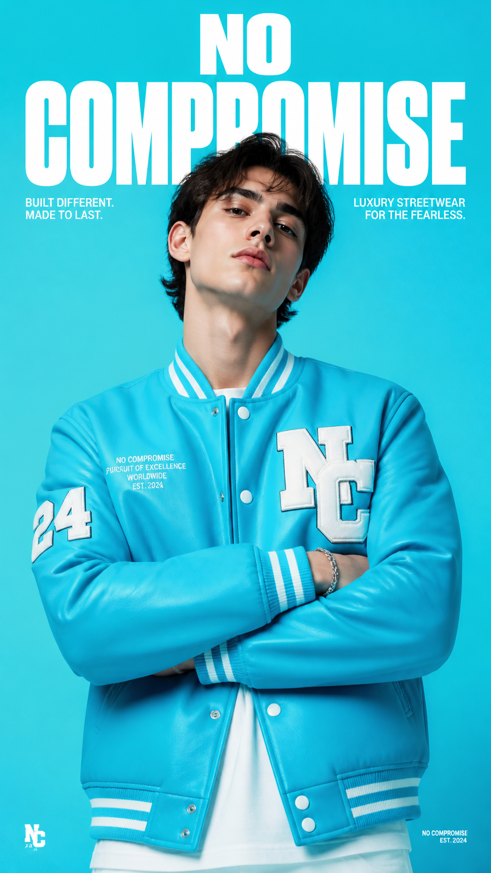 Cyan Monochrome Streetwear Editorial