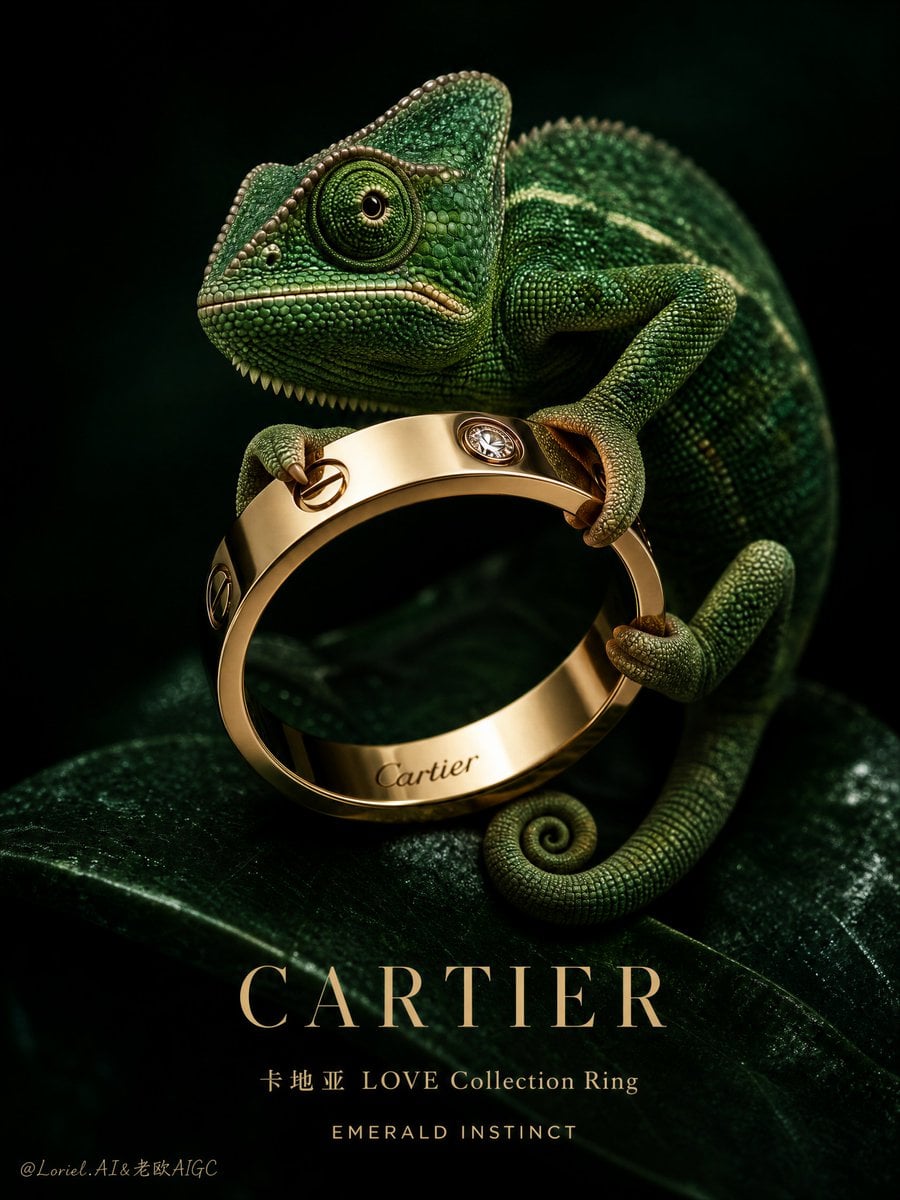 Cartier LOVE Ring & Emerald Chameleon Luxury Study