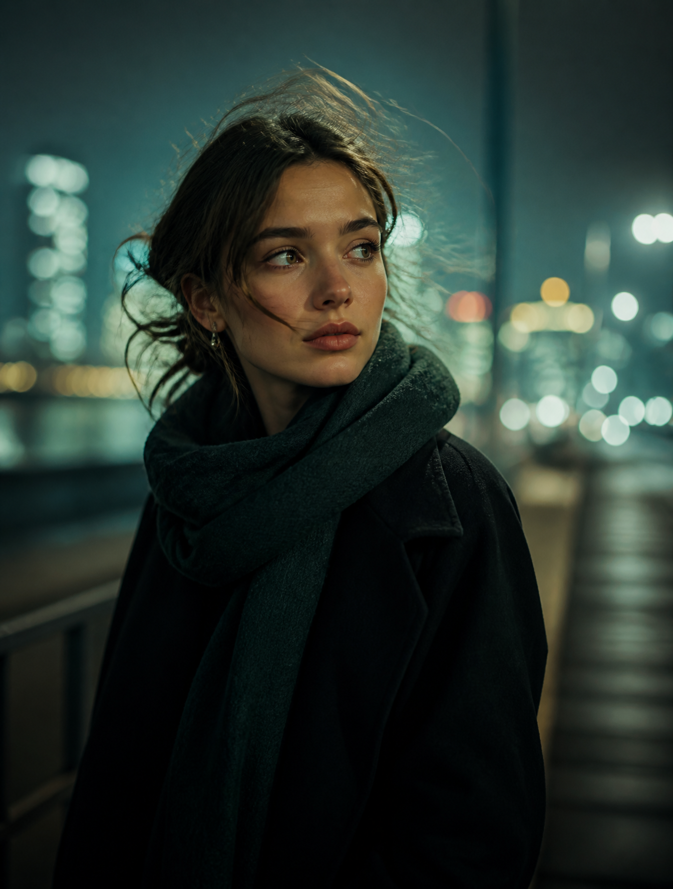 Introspective City Night Portrait