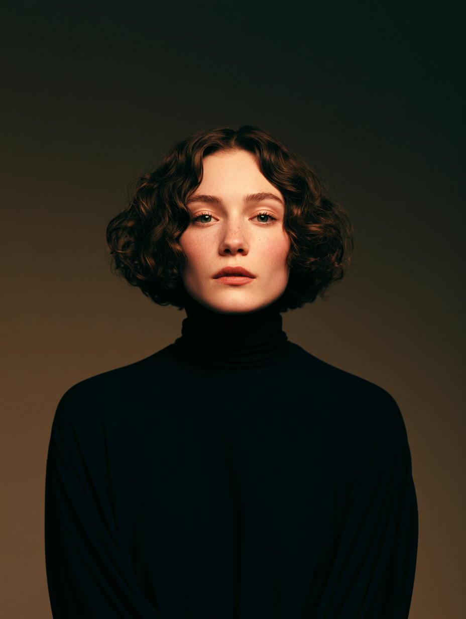 Avant-Garde Sepia Editorial Portrait - alternate