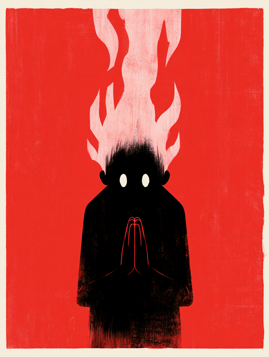 Crimson Prayer Silhouette