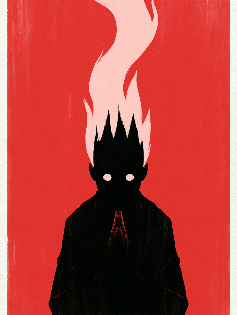 Crimson Prayer Silhouette - alternate